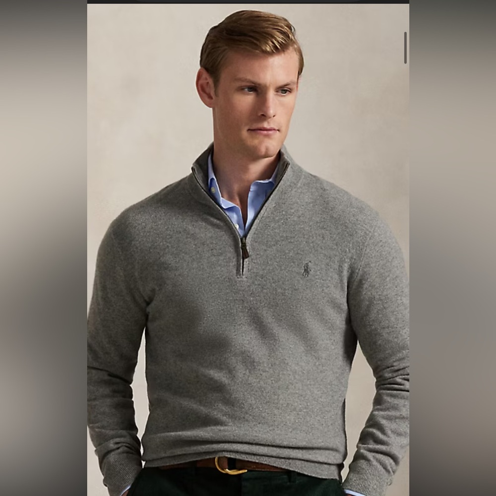 Polo by Ralph Lauren Charcoal Zip-Up Sweater